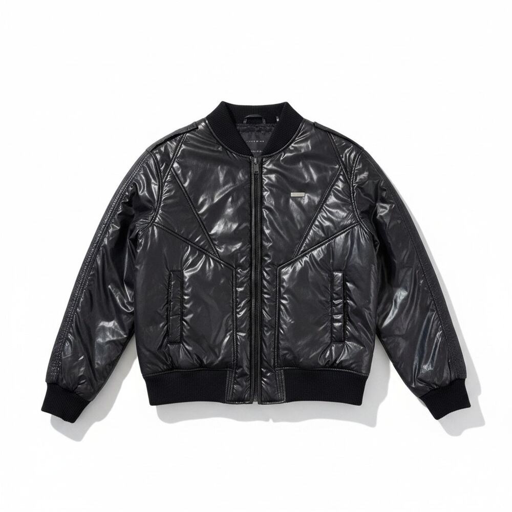 VTG Y2K 90s SEAN JOHN Bomber Flight Full Zip Jacket Black Large Hip Hop Urban